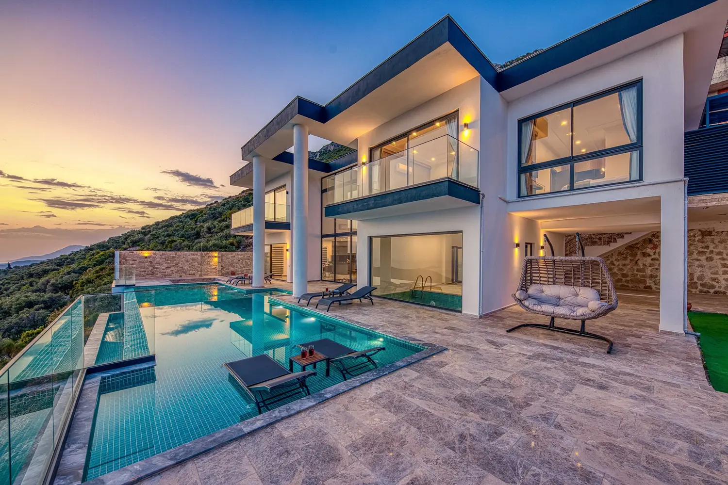 A welcoming residential property at dusk